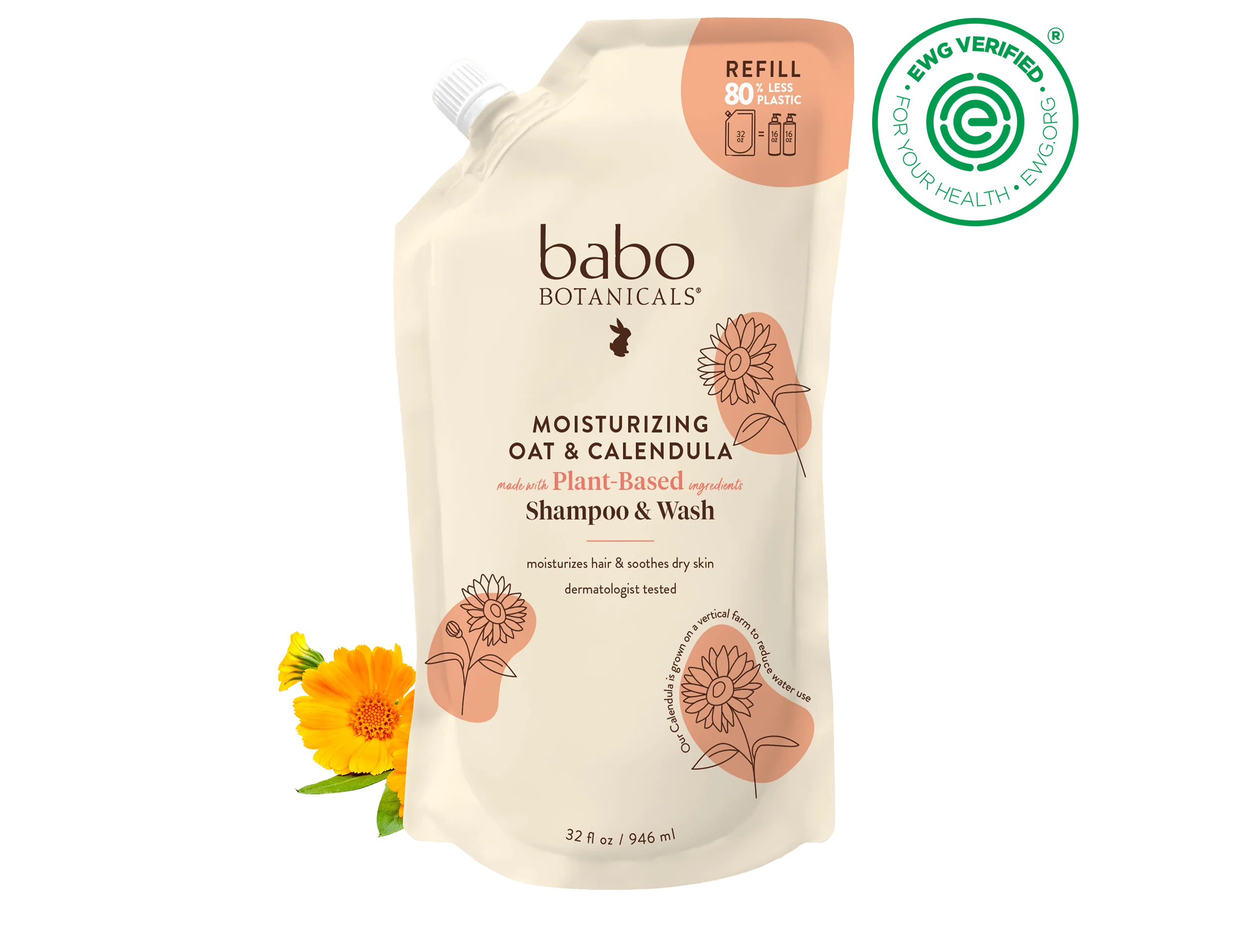 Moisturizing Oat & Calendula Shampoo & Wash - 8oz - Image 11