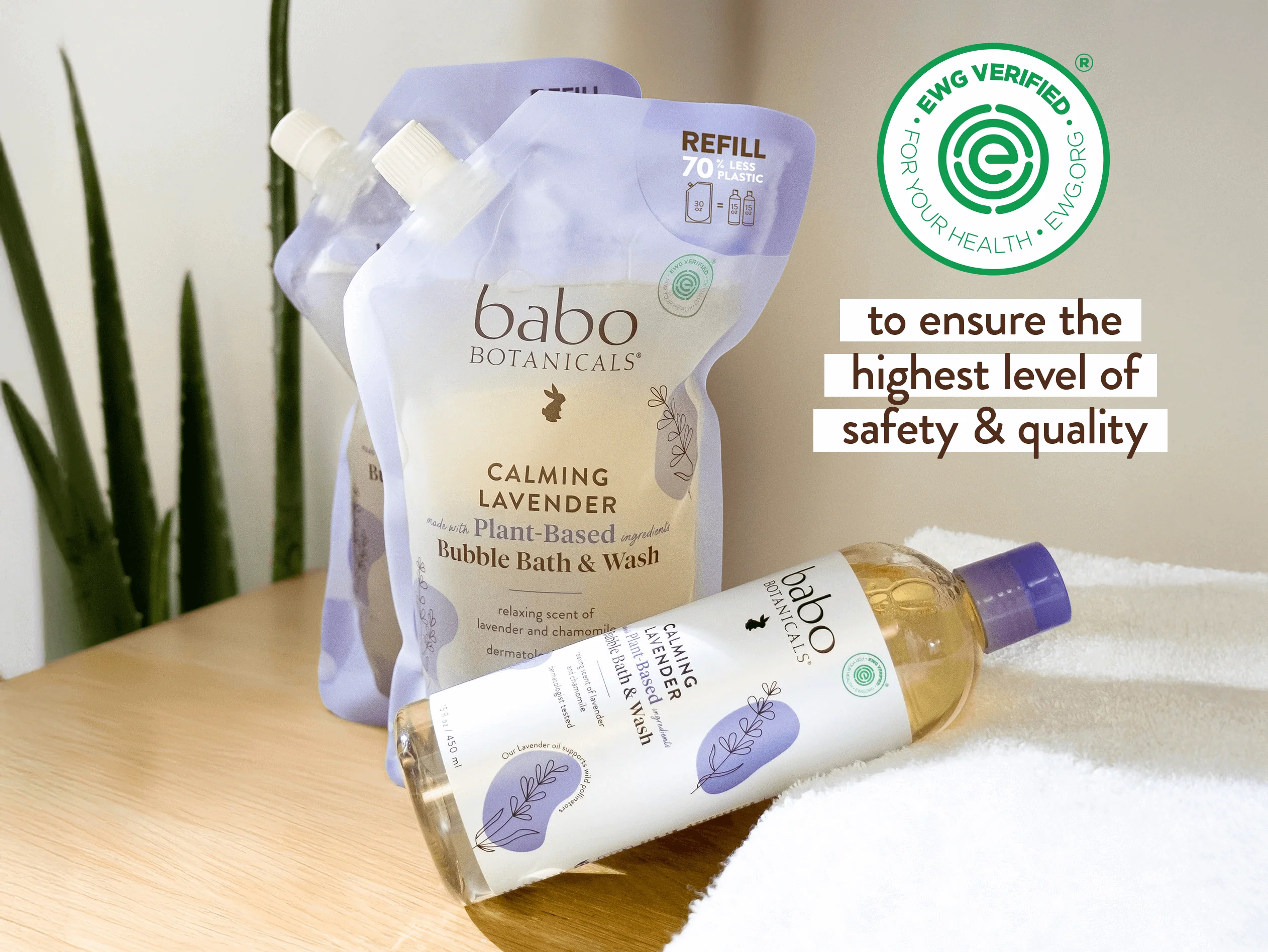 Calming Lavender Bubble Bath & Body Wash Refill Set - Image 4