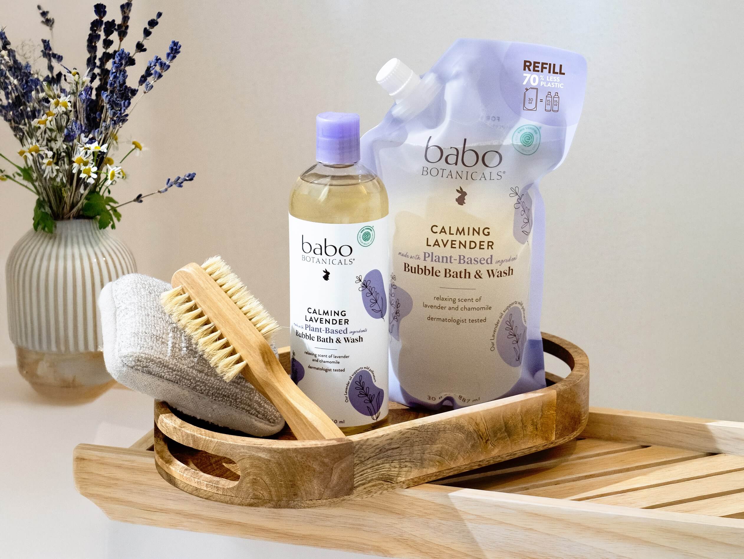 Calming Lavender Bubble Bath & Body Wash Refill Set - Image 7